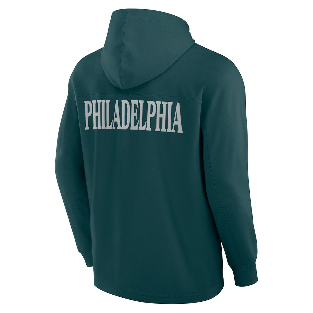 Philadelphia Eagles Elements Blaze Tri-Blend Long Sleeve Hoodie T-Shirt - Midnight Green cheap