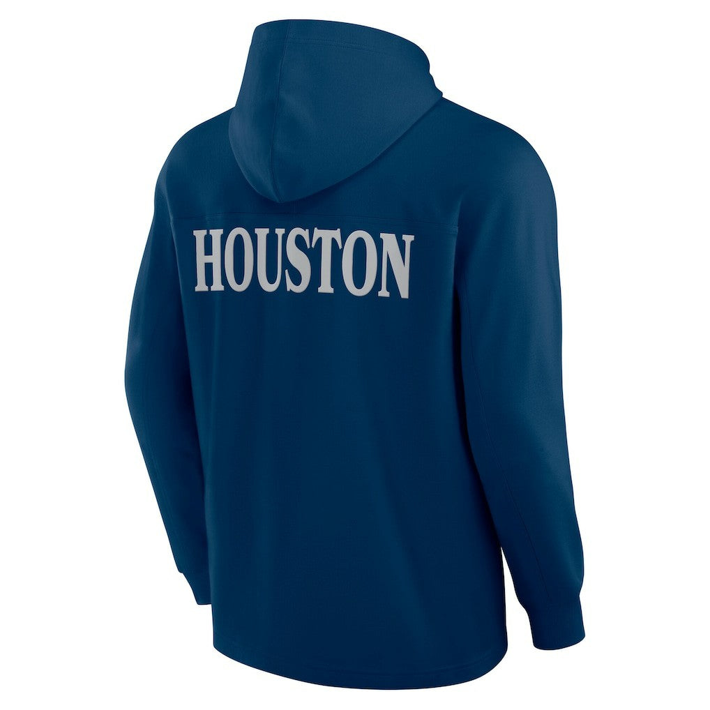 Houston Texans Elements Blaze Tri-Blend Long Sleeve Hoodie T-Shirt - Navy cheap