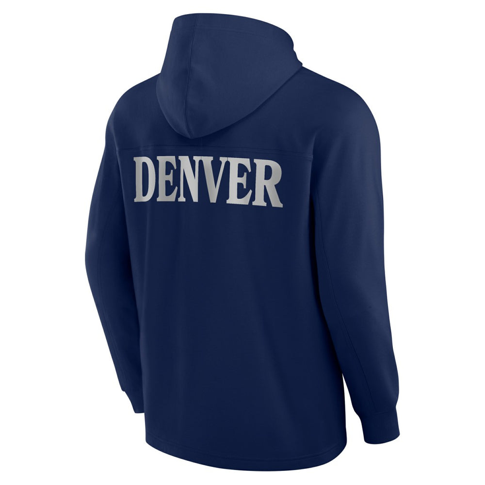 Denver Broncos Elements Blaze Tri-Blend Long Sleeve Hoodie T-Shirt - Navy cheap