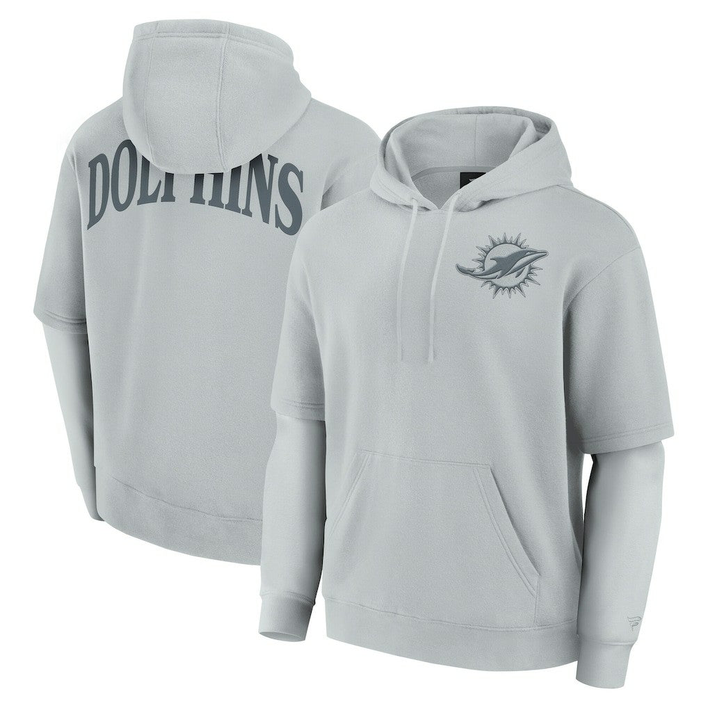 Miami Dolphins Unisex Sleek Elements Pullover Hoodie - Gray online