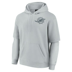 Miami Dolphins Unisex Sleek Elements Pullover Hoodie - Gray online