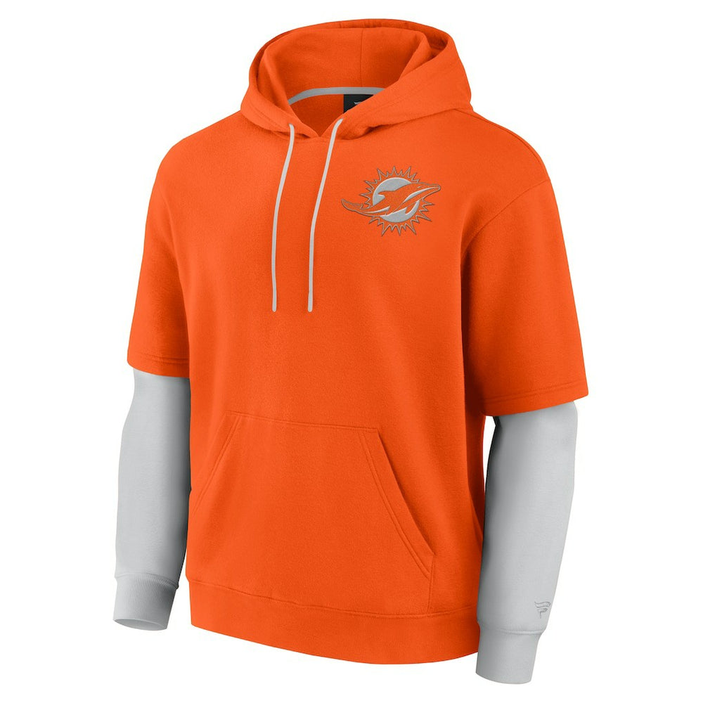 Miami Dolphins Unisex Sleek Elements Pullover Hoodie - Orange cheap