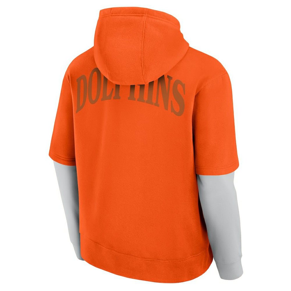 Miami Dolphins Unisex Sleek Elements Pullover Hoodie - Orange cheap