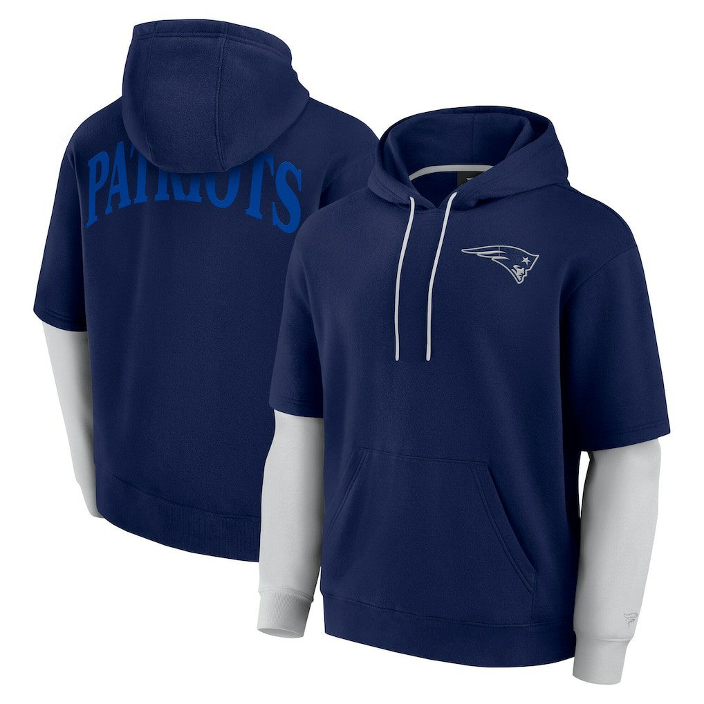 New England Patriots Unisex Sleek Elements Pullover Hoodie - Navy discount
