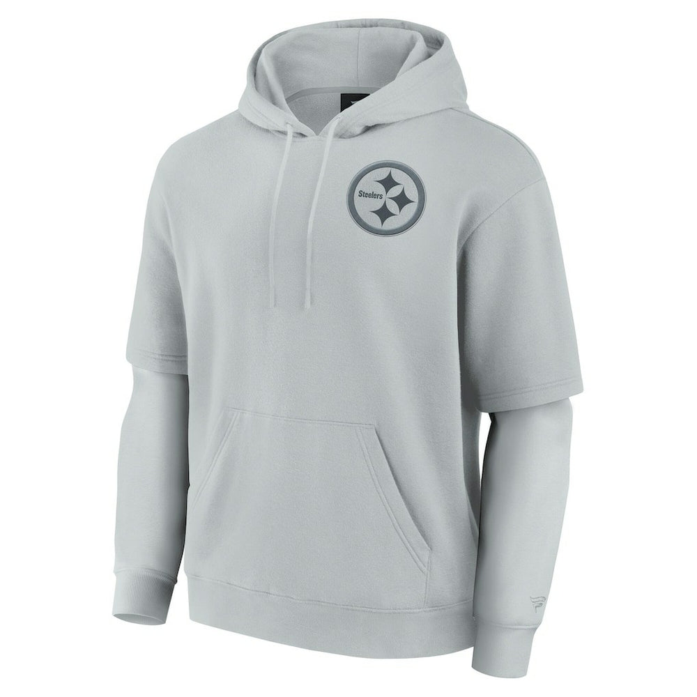 Pittsburgh Steelers Unisex Sleek Elements Pullover Hoodie - Gray for sale