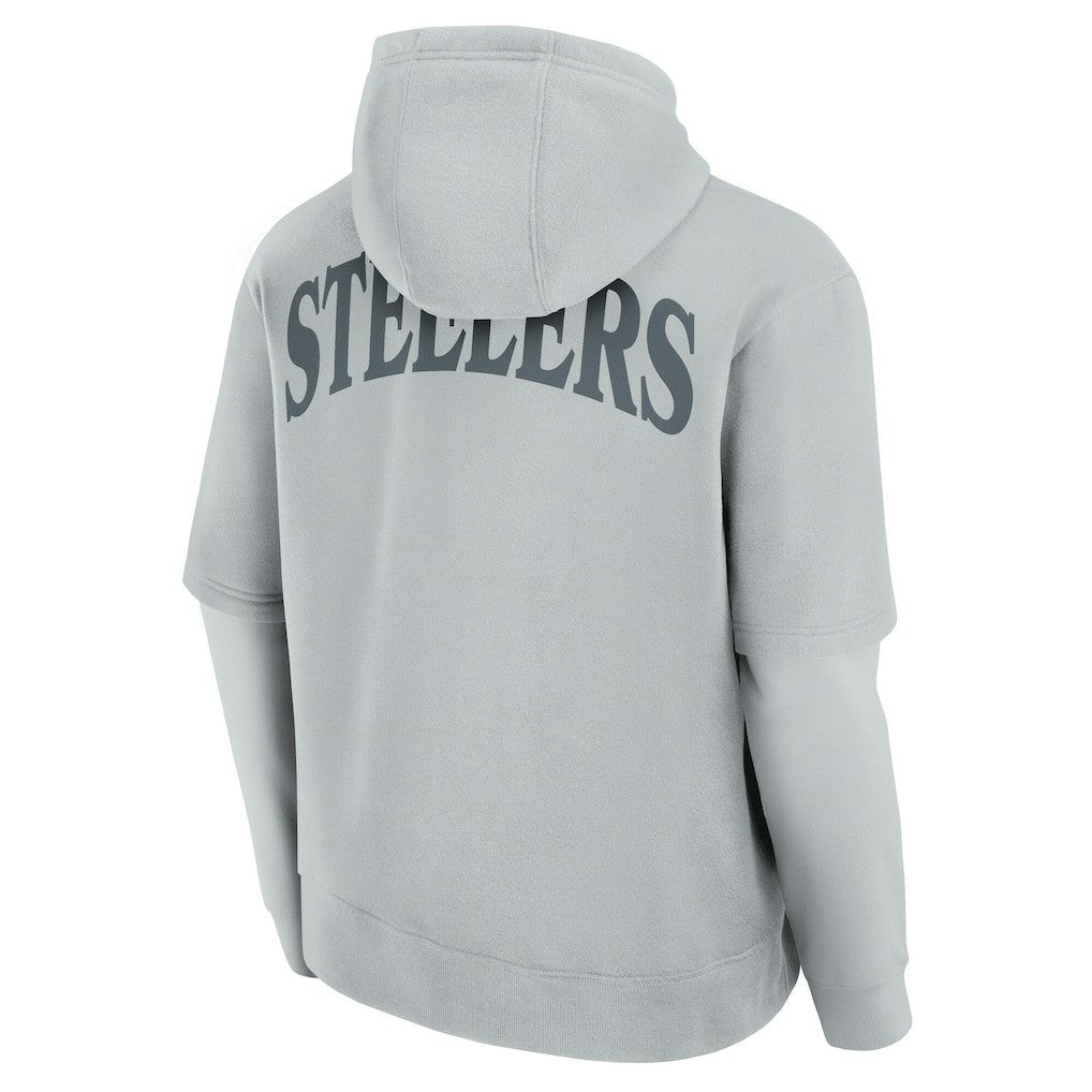 Pittsburgh Steelers Unisex Sleek Elements Pullover Hoodie - Gray for sale