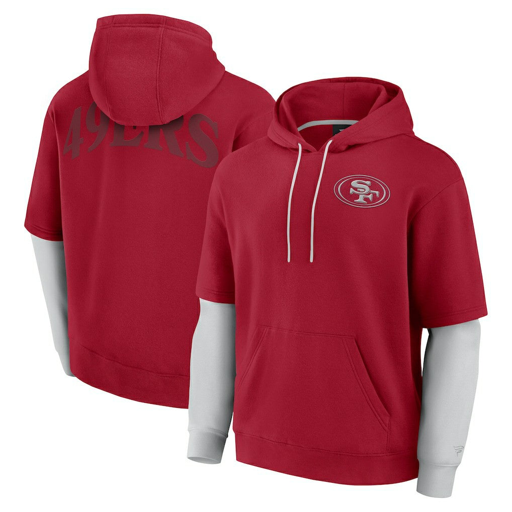 San Francisco 49ers Unisex Sleek Elements Pullover Hoodie - Scarlet on sale