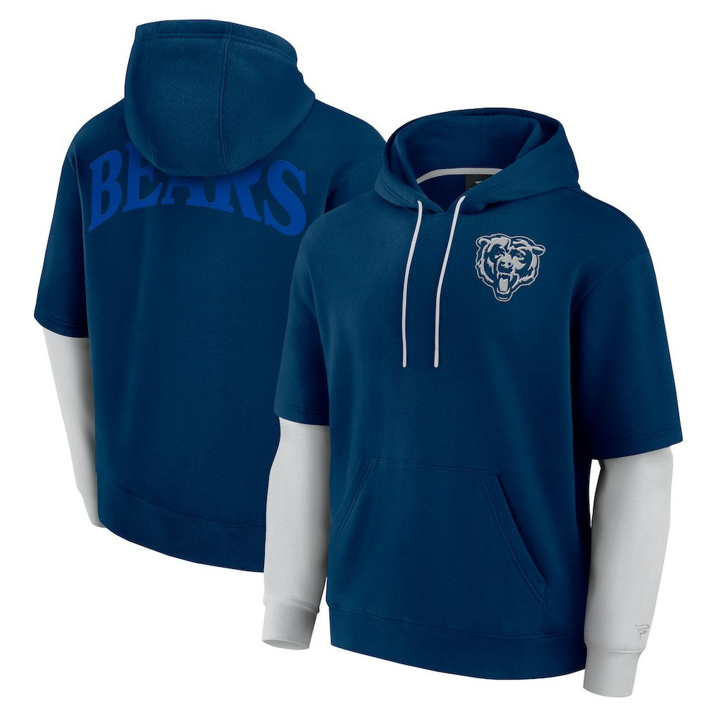 Chicago Bears Unisex Sleek Elements Pullover Hoodie - Navy for sale