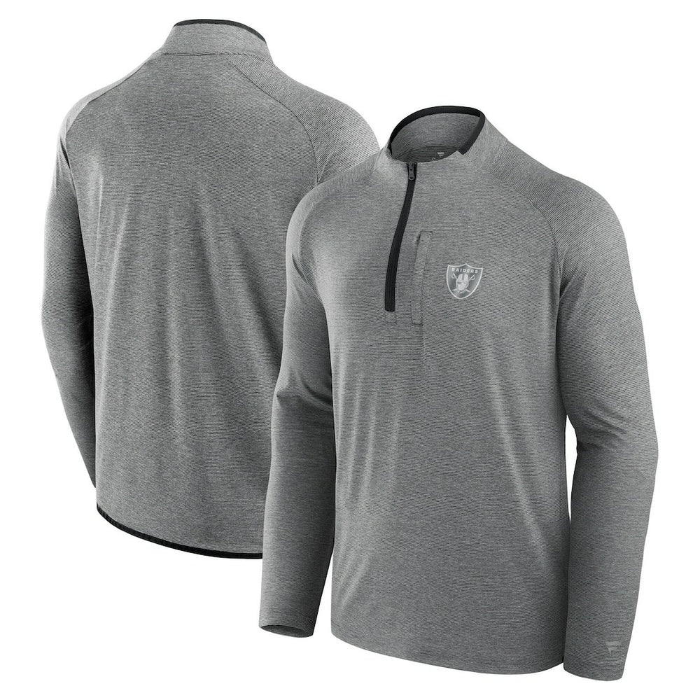 Las Vegas Raiders Unisex Front Office Performance Primary Quarter-Zip Jacket - Charcoal for sale