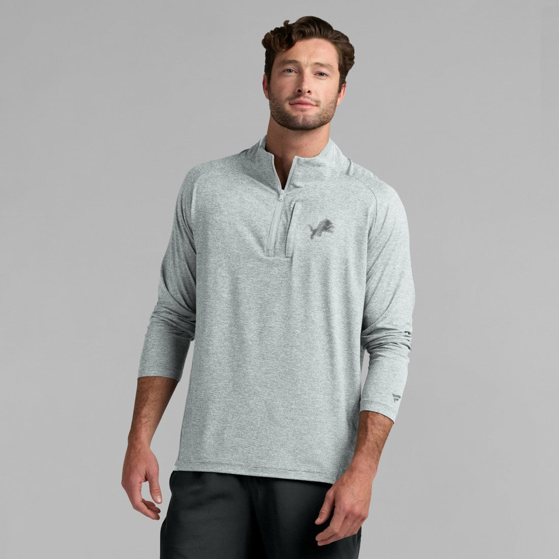 Detroit Lions Unisex Front Office Performance Primary Quarter-Zip Jacket - Gray on sale