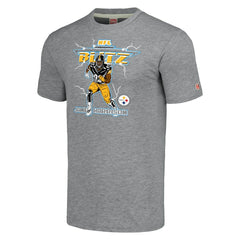 James Harrison Pittsburgh Steelers Homage Unisex NFL Blitz Retired Player Tri-Blend T-Shirt - Heathered Heather Gray outlet