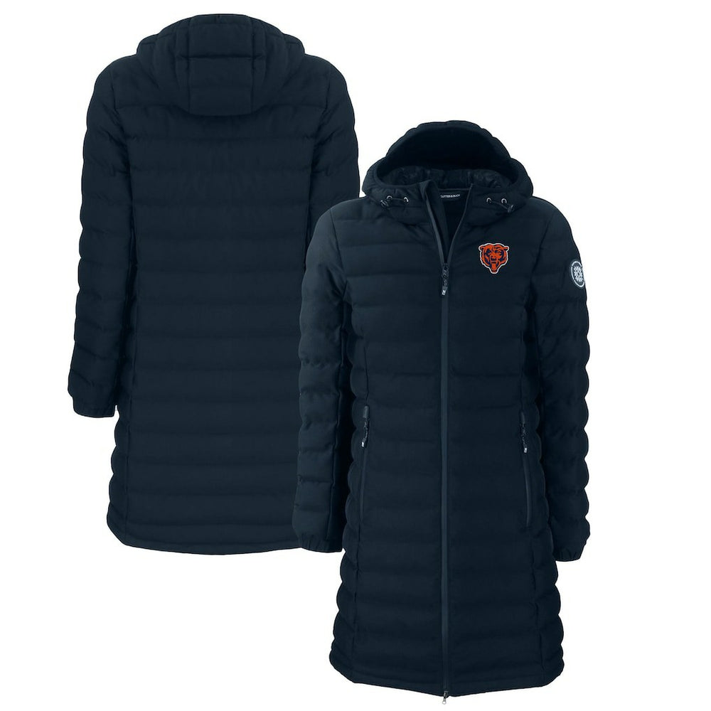 Chicago Bears Cutter & Buck Women's Throwback Logo Mission Ridge Repreve Eco Insulated Full-Zip Puffer Jacket - Navy for sale