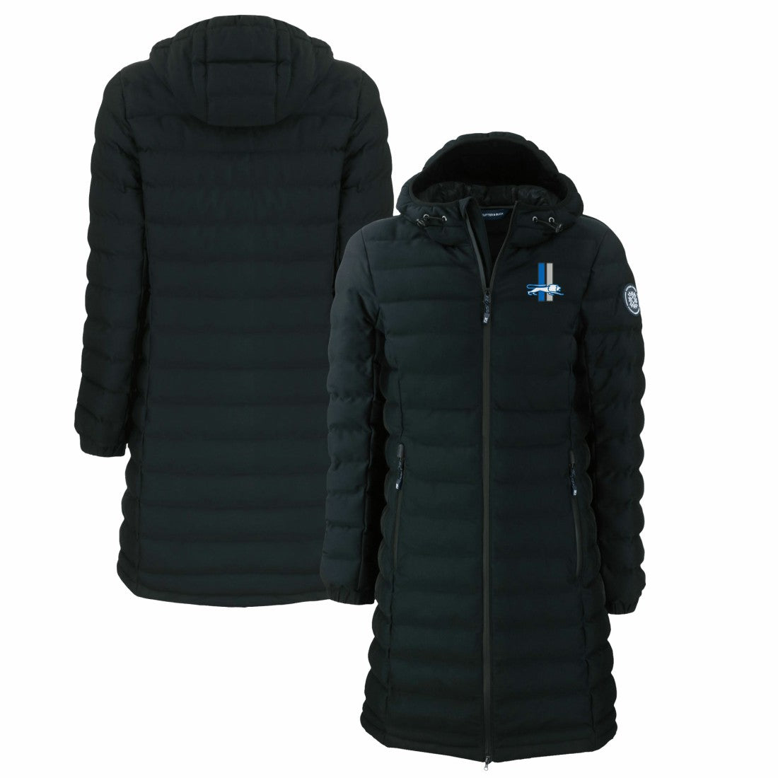 Detroit Lions Cutter & Buck Women's Throwback Logo Mission Ridge Repreve Eco Insulated Full-Zip Puffer Jacket - Black outlet