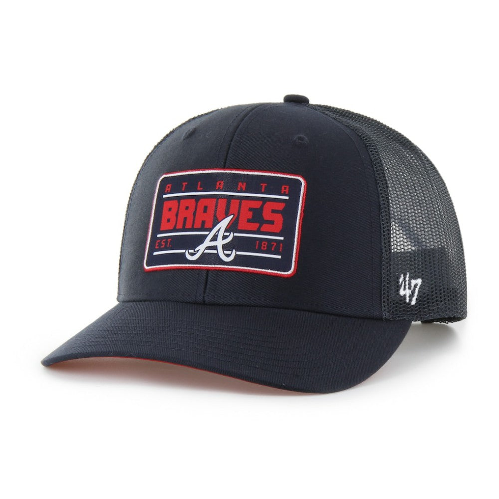 Atlanta Braves Hardline Trucker Adjustable Hat - Navy | 47 brand