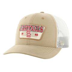 St. Louis Cardinals Ridgewood Trucker Adjustable Hats - Khaki | 47 brand