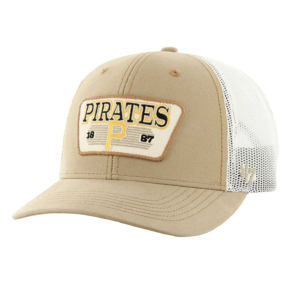 Pittsburgh Pirates Ridgewood Trucker Adjustable Hats - Khaki | 47 brand