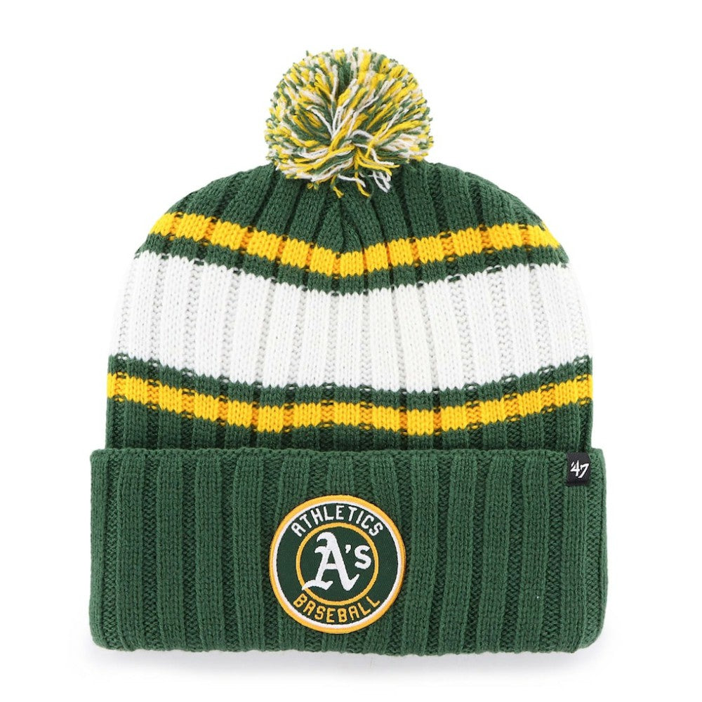 Oakland Athletics Plateau Cuffed Knit Hat with Pom - Green | 47 brand