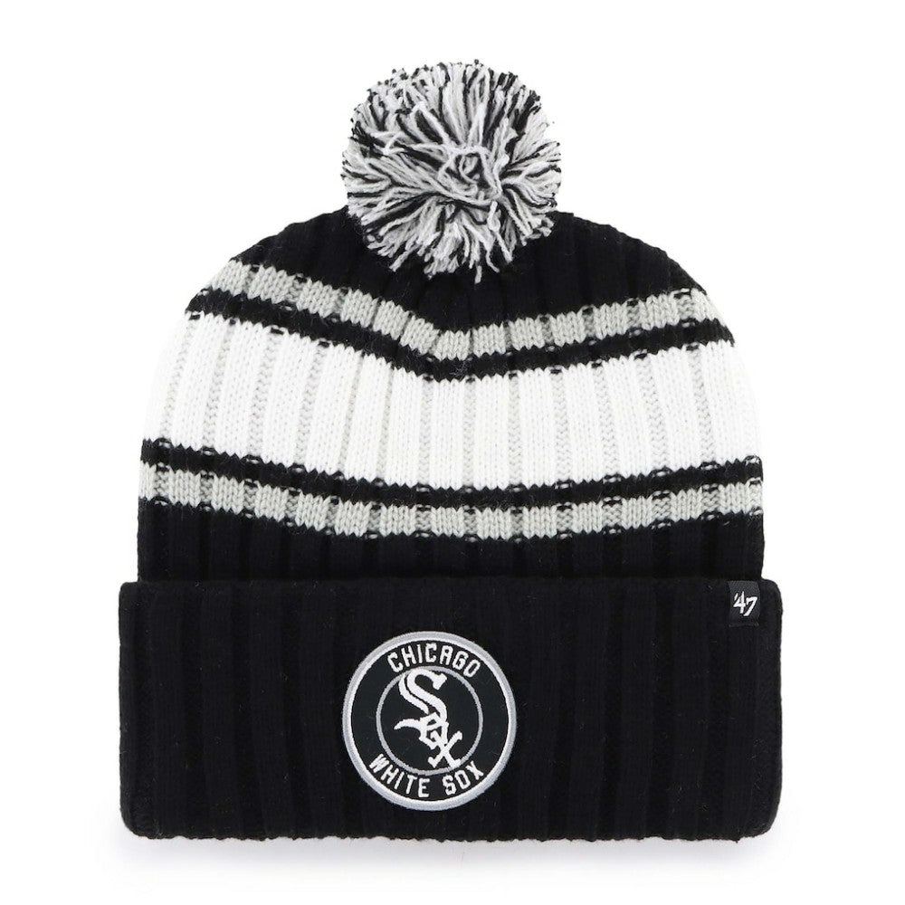Chicago White Sox Plateau Cuffed Knit Hat with Pom - Black | 47 brand