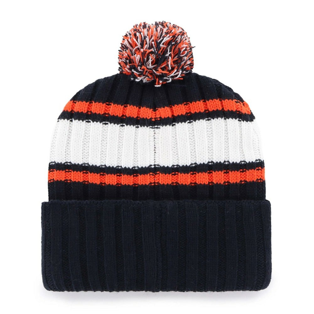 Detroit Tigers Plateau Cuffed Knit Hat with Pom - Navy | 47 brand