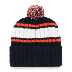 Detroit Tigers Plateau Cuffed Knit Hat with Pom - Navy | 47 brand