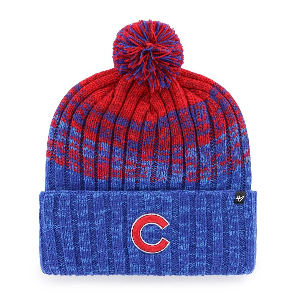 Chicago Cubs Cascade Cuffed Knit Hat with Pom - Royal | 47 brand