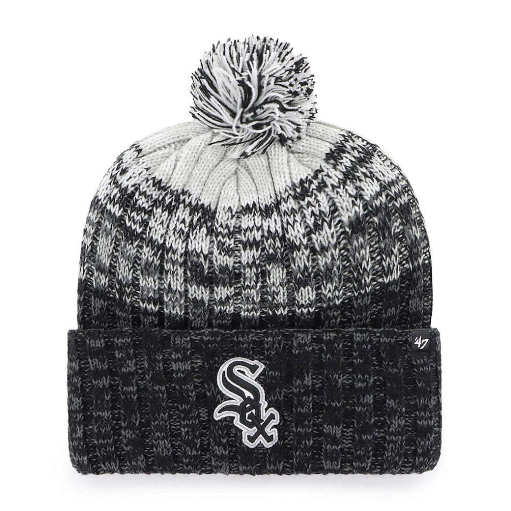 Chicago White Sox Cascade Cuffed Knit Hat with Pom - Black | 47 brand