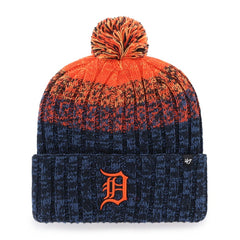 Detroit Tigers Cascade Cuffed Knit Hat with Pom - Navy | 47 brand