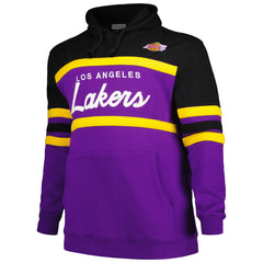 Los Angeles Lakers Big & Tall Hardwood Classics Head Coach Pullover Hoodie - Black | Mitchell & Ness for sale