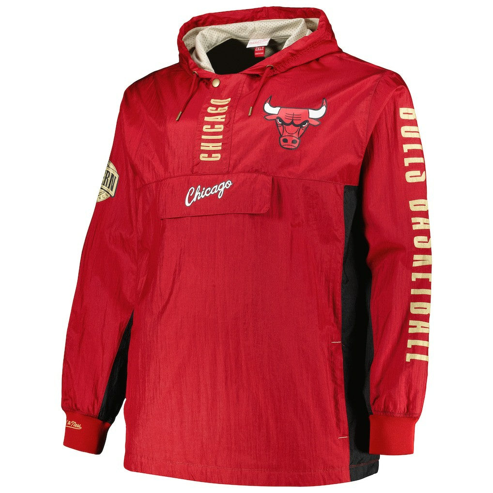 Chicago Bulls Big & Tall Hardwood Classics Team OG 2.0 Anorak Hoodie Quarter-Zip Windbreaker Jacket - Red | Mitchell & Ness discount