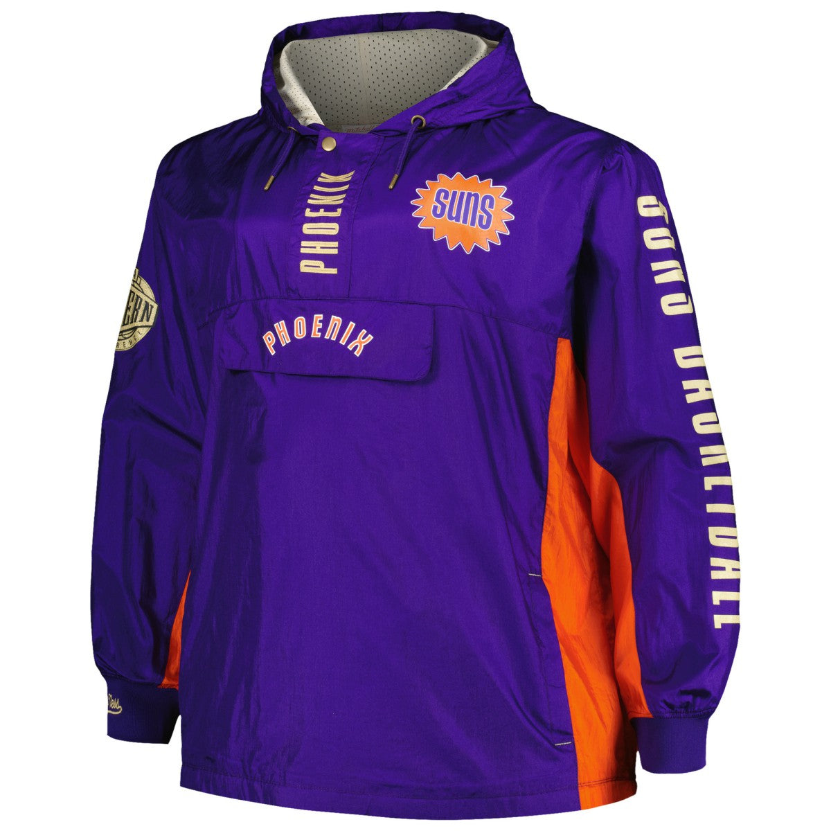 Phoenix Suns Big & Tall Hardwood Classics Team OG 2.0 Anorak Hoodie Quarter-Zip Windbreaker Jacket - Purple | Mitchell & Ness for sale