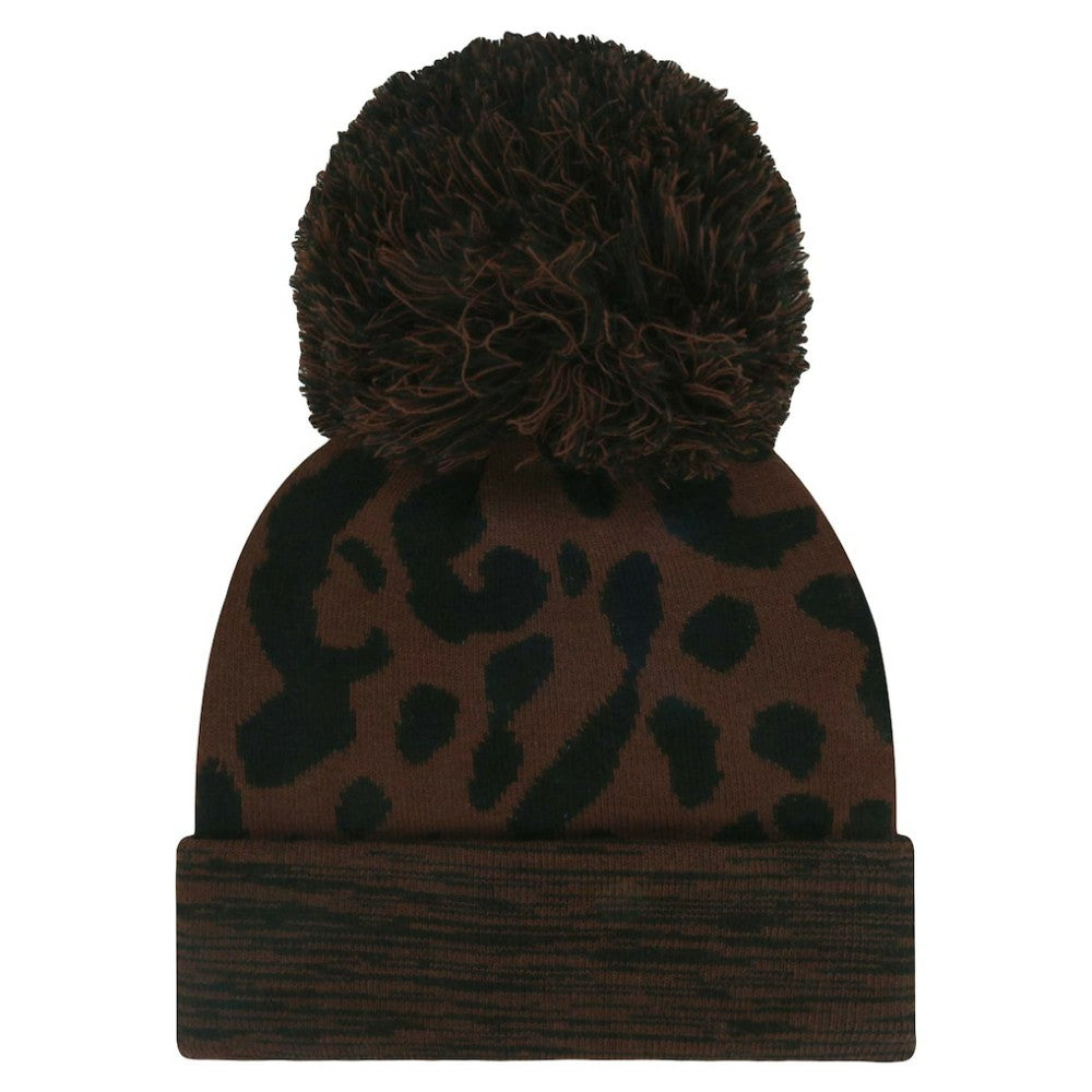 Minnesota Twins Women's Rosette Cuffed Knit Hat with Pom - Brown | 47 brand
