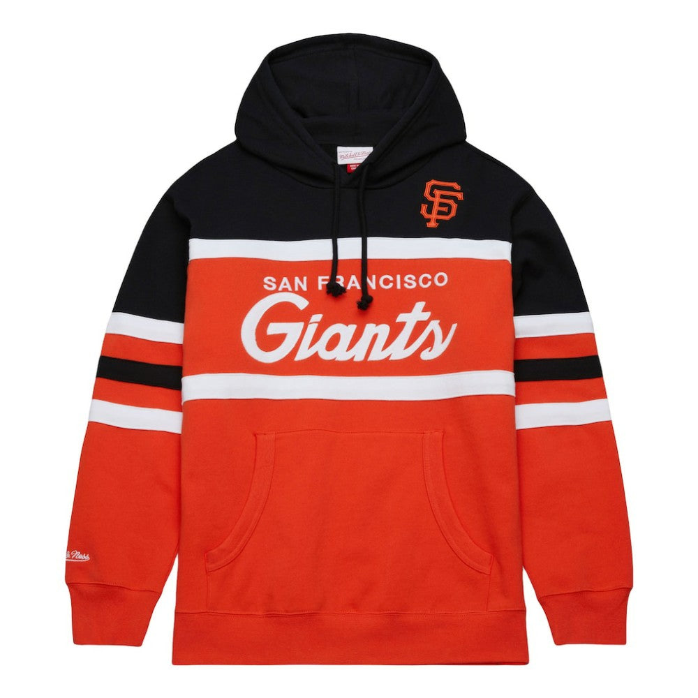 San Francisco Giants Head Coach Pullover Hoodie - Orange/Black | Mitchell & Ness