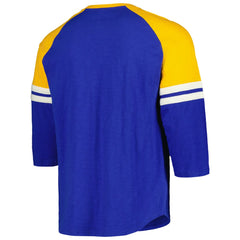 Milwaukee Brewers Cooperstown Collection Legendary Raglan Slub Henley 3/4-Sleeve T-Shirt - Royal | Mitchell & Ness