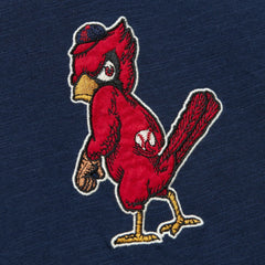 St. Louis Cardinals Cooperstown Collection Legendary Raglan Slub Henley Three-Quarter Sleeve T-Shirt - Navy | Mitchell & Ness