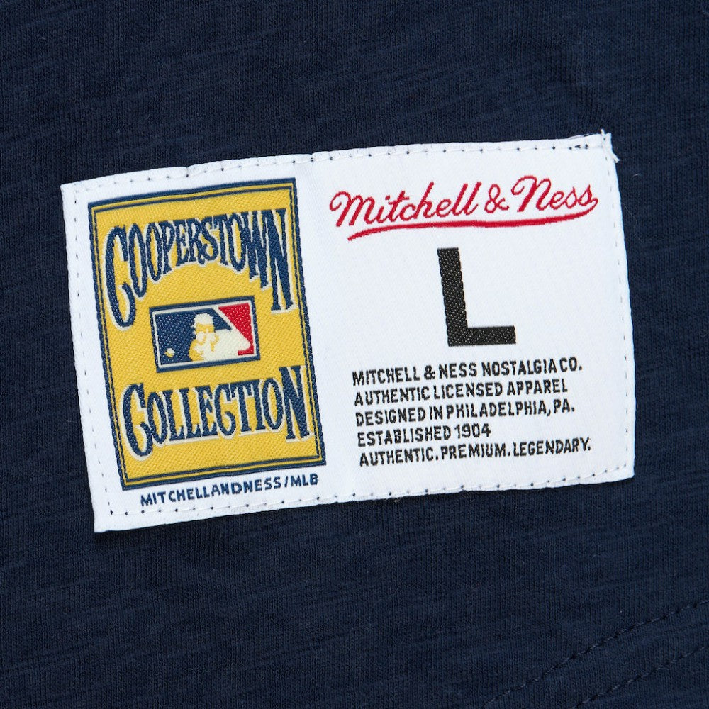 St. Louis Cardinals Cooperstown Collection Legendary Raglan Slub Henley Three-Quarter Sleeve T-Shirt - Navy | Mitchell & Ness