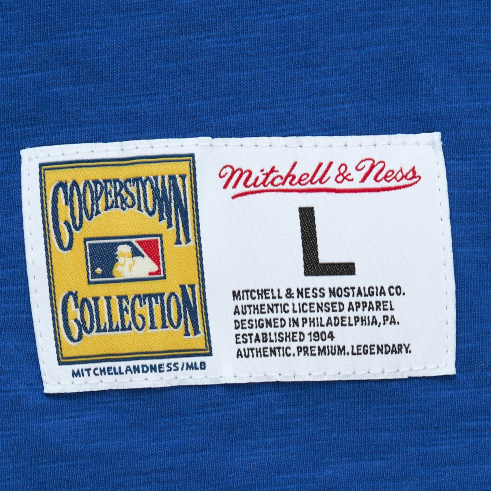 Atlanta Braves Cooperstown Collection Legendary Raglan Slub Henley 3/4-Sleeve T-Shirt - Royal | Mitchell & Ness