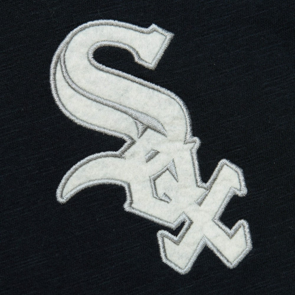 Chicago White Sox Cooperstown Collection Legendary Raglan Slub Henley 3/4-Sleeve T-Shirt - Black | Mitchell & Ness
