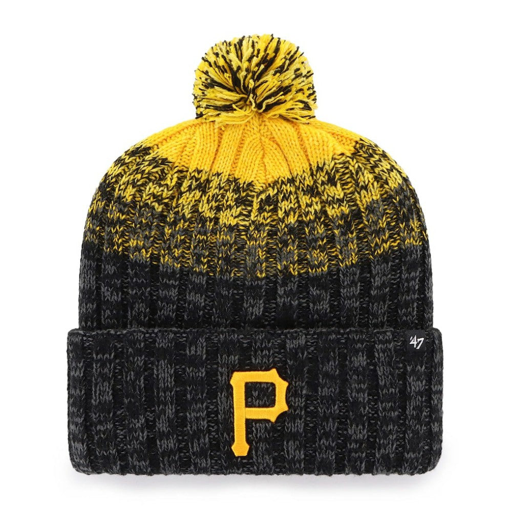 Pittsburgh Pirates Youth Cascade Cuffed Knit Hat with Pom  - Black | 47 brand