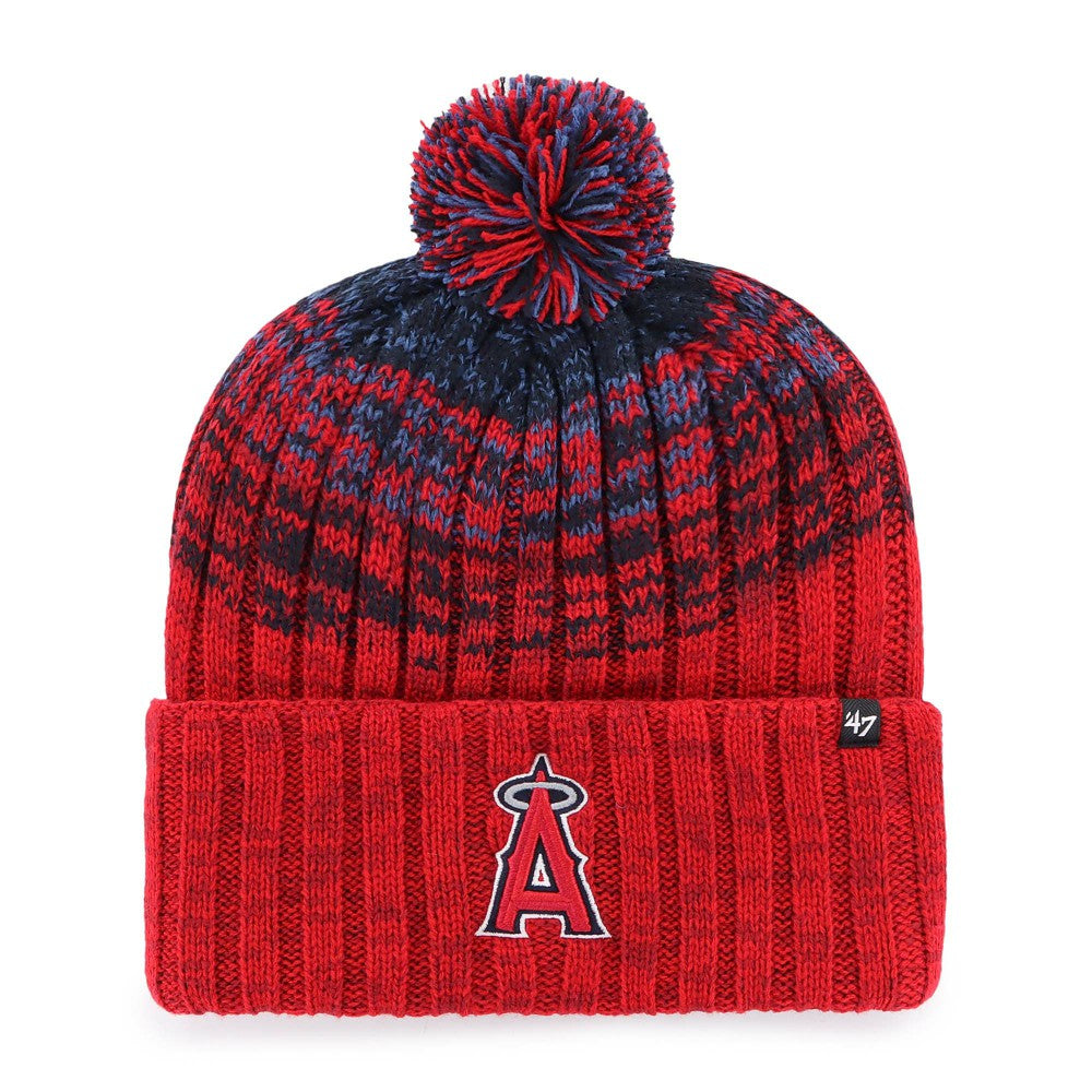 Los Angeles Angels Youth Cascade Cuffed Knit Hat with Pom  - Red | 47 brand
