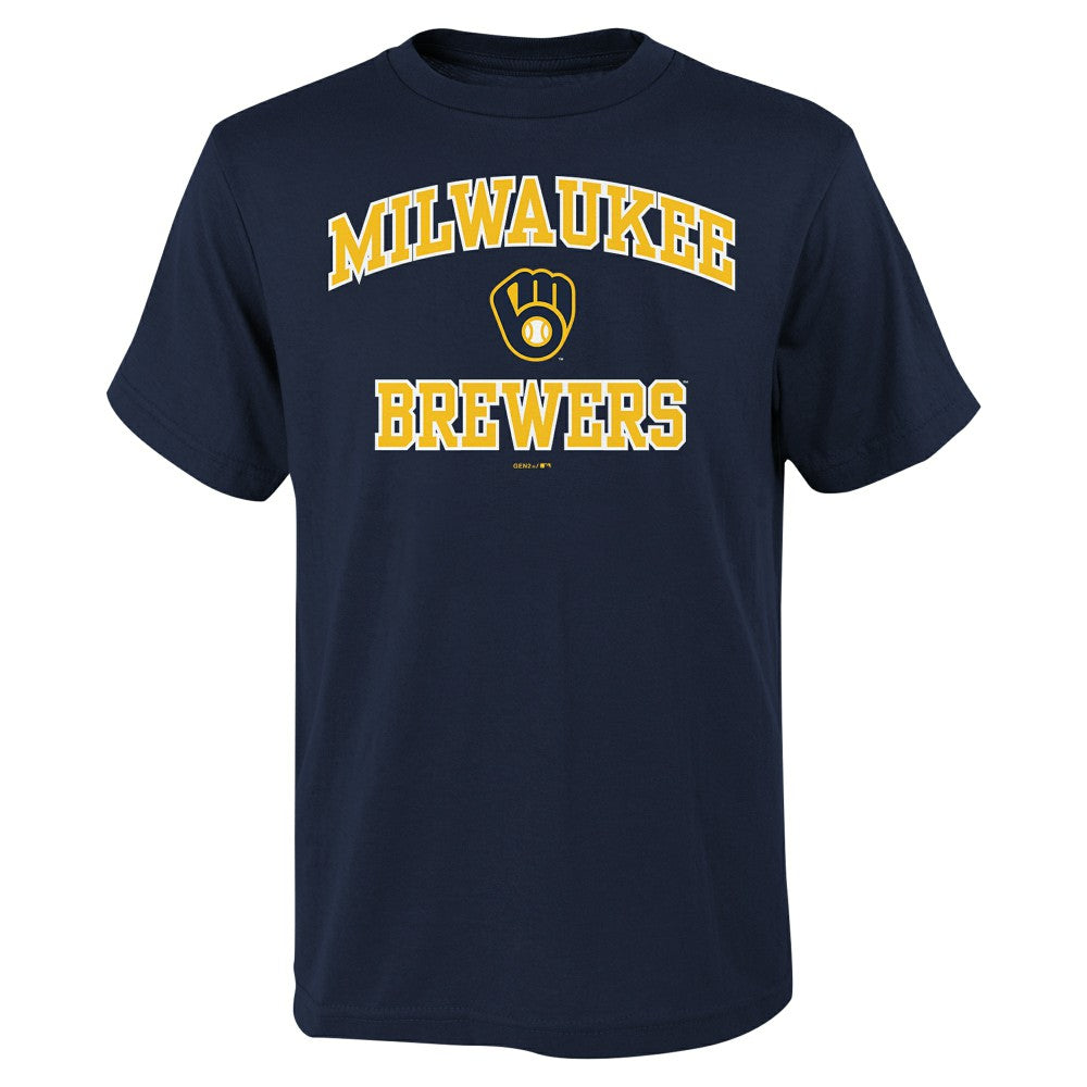 Milwaukee Brewers Youth Heart & Soul T-Shirt - Navy