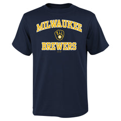 Milwaukee Brewers Youth Heart & Soul T-Shirt - Navy