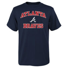 Atlanta Braves Youth Heart & Soul T-Shirt - Navy