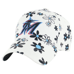 Miami Marlins Girls Youth Daisy Delight Clean Up Adjustable Hat - White | 47 brand