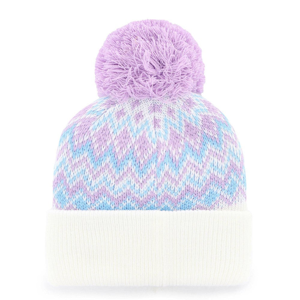 Los Angeles Angels Girls Youth Elsa Cuffed Knit Hat with Pom   - White | 47 brand