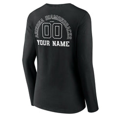 Arizona Diamondbacks Women's Monochrome Personalized Name & Number Long Sleeve V-Neck T-Shirt - Black
