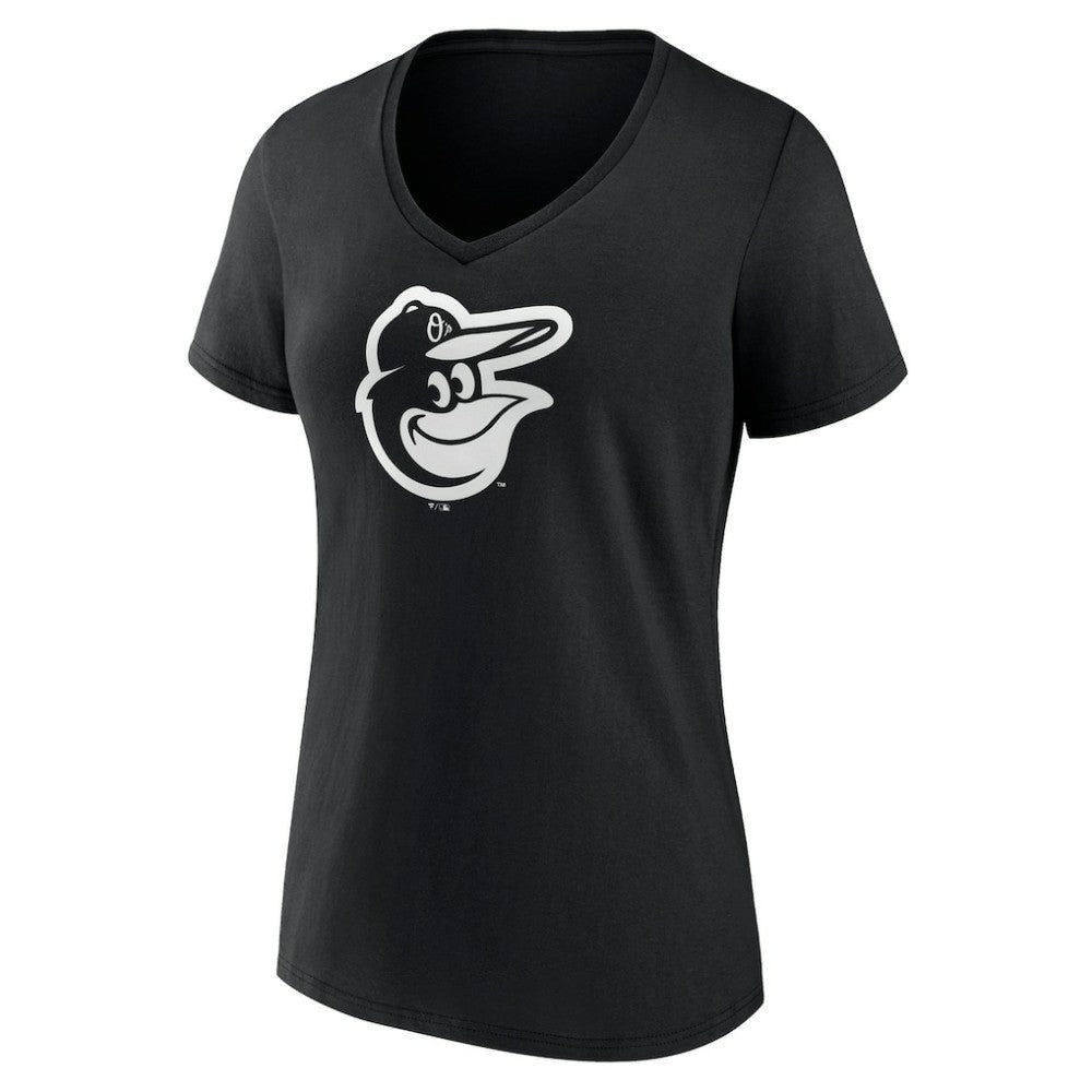 Baltimore Orioles Women's Monochrome Personalized Name & Number V-Neck T-Shirt - Black
