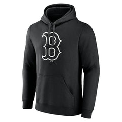 Boston Red Sox Monochrome Personalized Name & Number Pullover Hoodie - Black