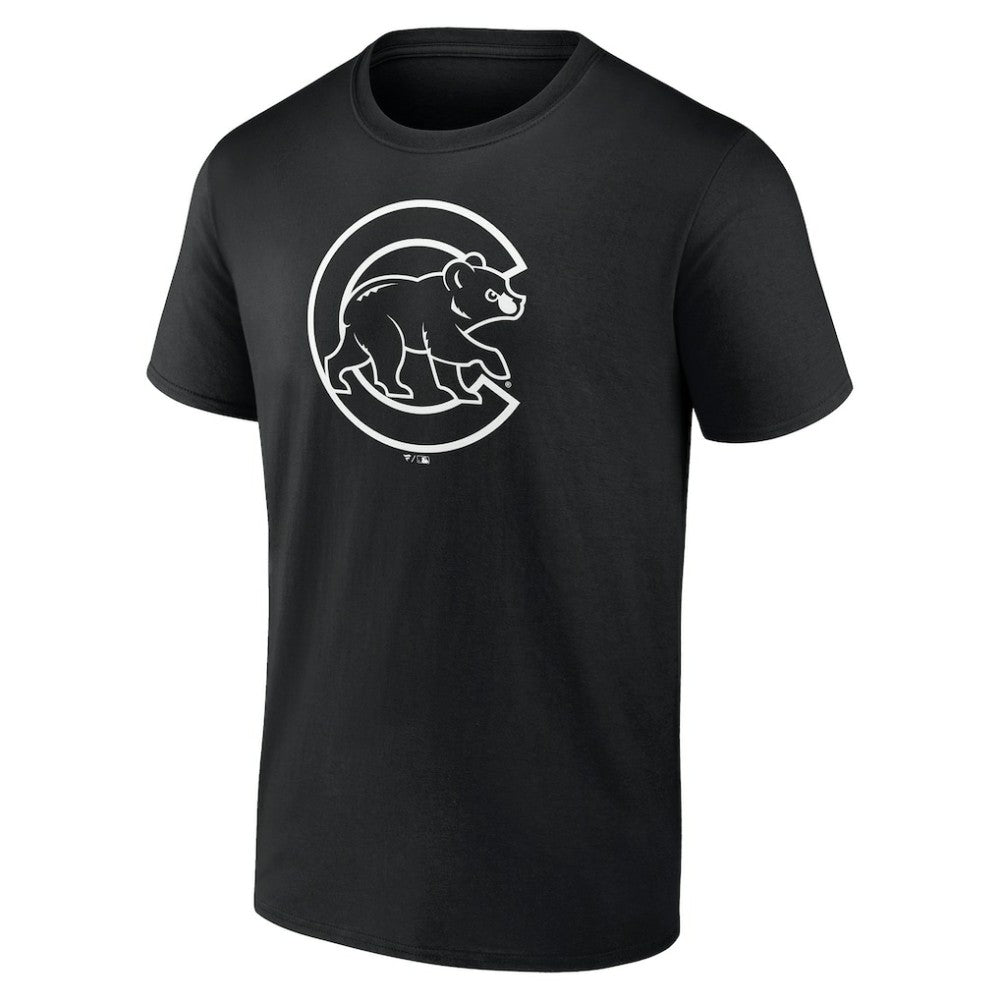 Chicago Cubs Monochrome Personalized Name & Number T-Shirt - Black
