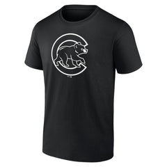 Chicago Cubs Monochrome Personalized Name & Number T-Shirt - Black