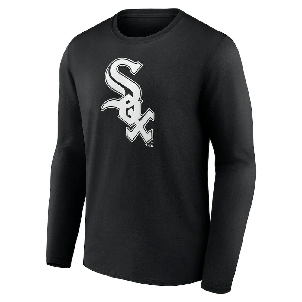 Chicago White Sox Monochrome Personalized Name & Number Long Sleeve T-Shirt - Black